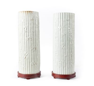Coppia di Lampade in Ceramica Blanc De Chine
