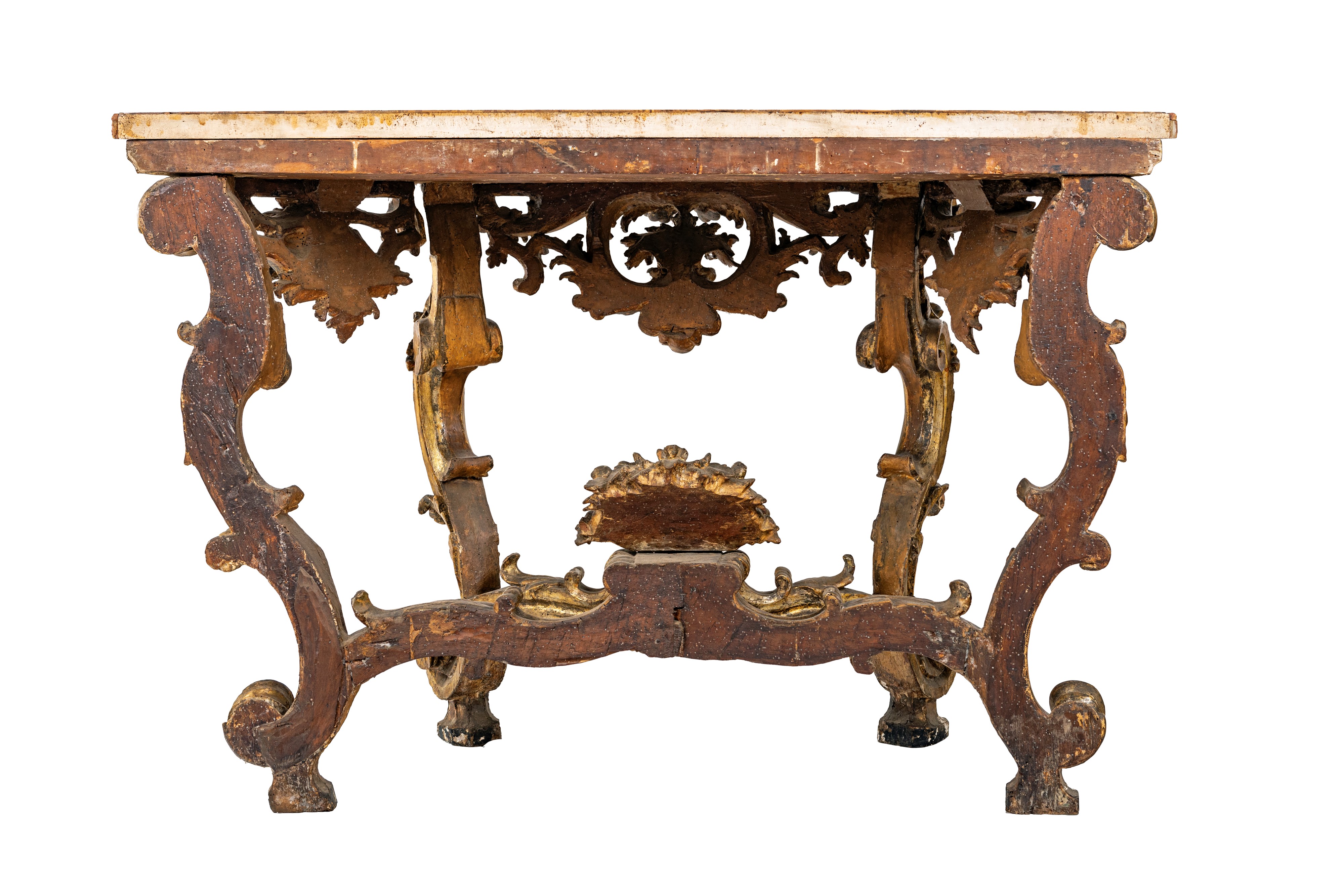 Console in Legno Scolpito e Dorato, Roma, XVIII Secolo
