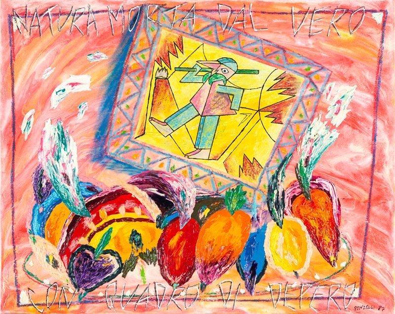 Donzelli Bruno - Natura Morta dal Vero con Quadro di Depero