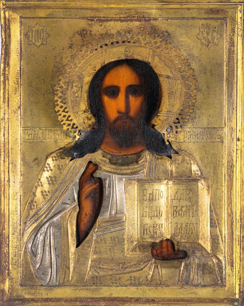 Iconografo Russo del XIX Secolo - Cristo Pantocratore