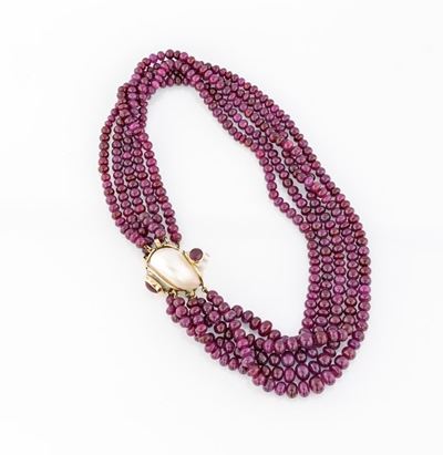 Collana di Rubini Cabochon