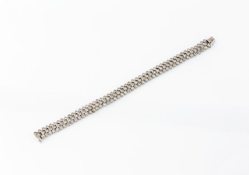 Bracciale con Tre Fili di Brillanti