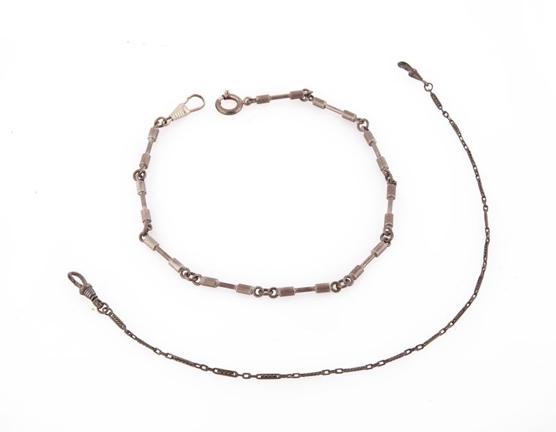 2 Catene da Orologio in Argento 800/000