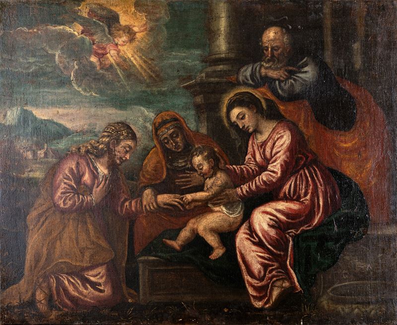 Scuola Romana della Fine del XVIII Secolo - Matrimonio Mistico di Santa Caterina