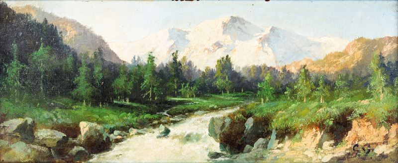 Pittore del XIX Secolo - Paesaggio Alpino