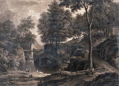 Paesaggio Fluviale con Pastori ed Armenti