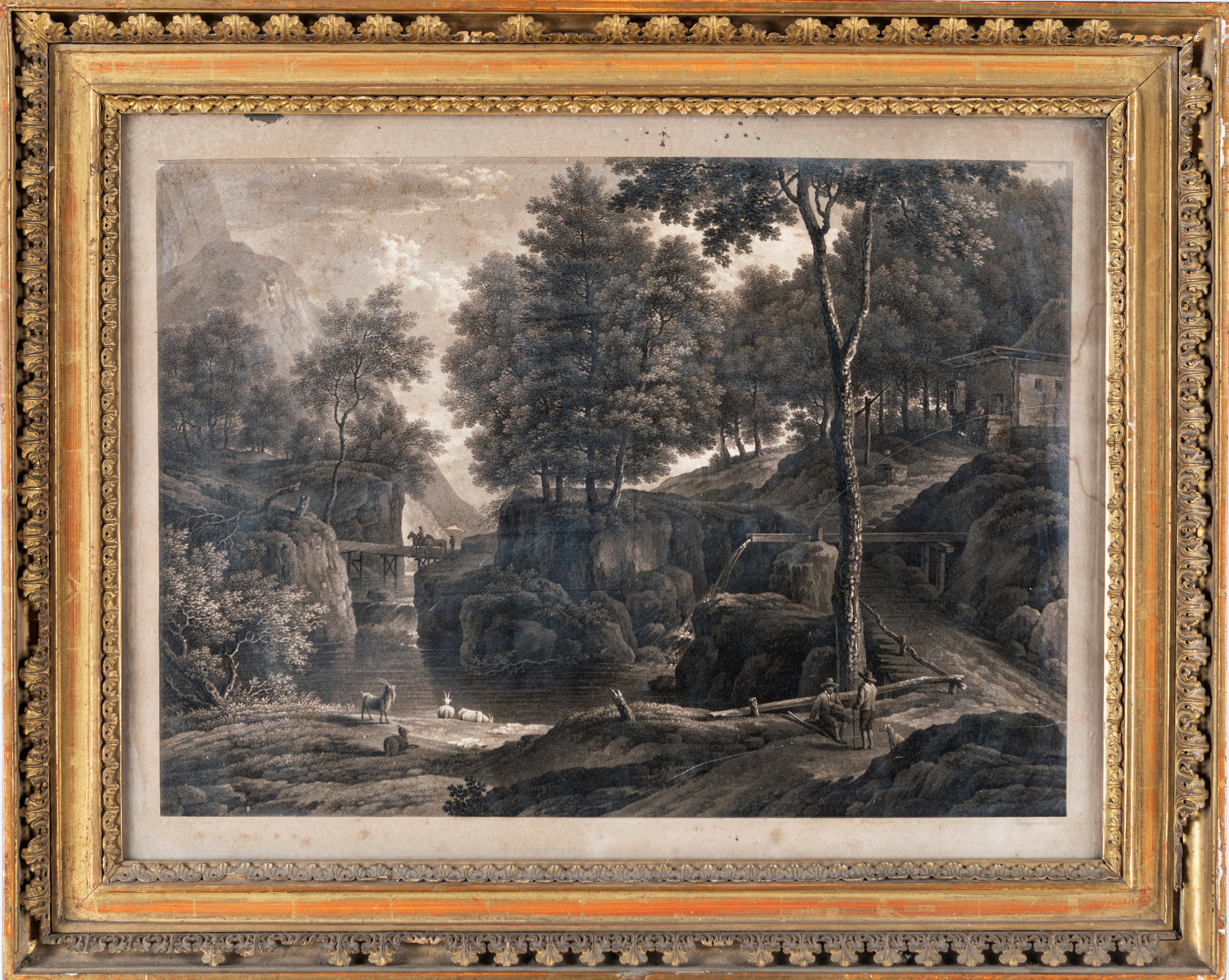 Benedikt Piringer - Paesaggio Fluviale con Pastori ed Armenti