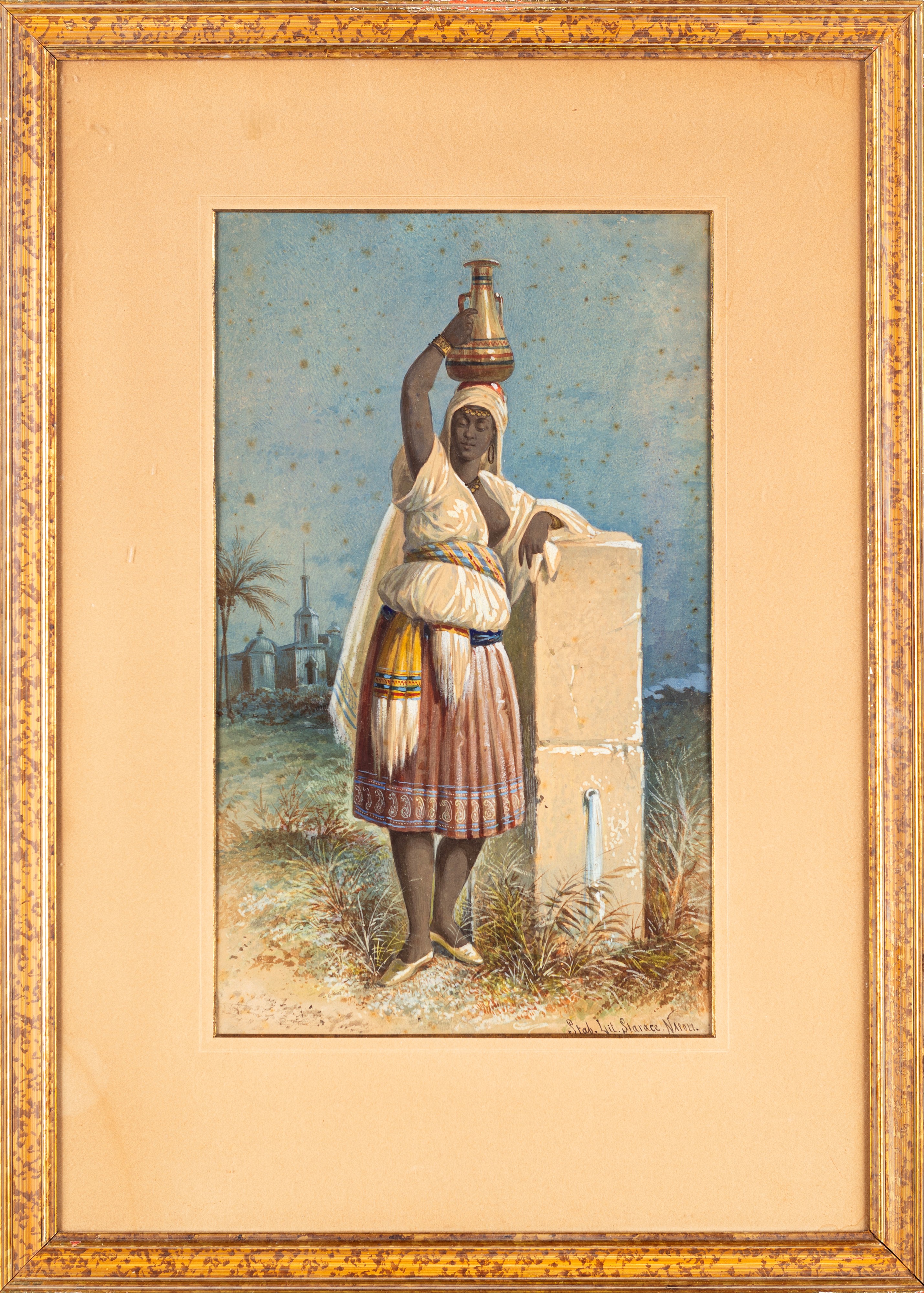 Pittore Fine XIX/inizi XX Secolo - Coppia di Acquerelli su Carta A) Vecchio Pastore B) Giovane Do...