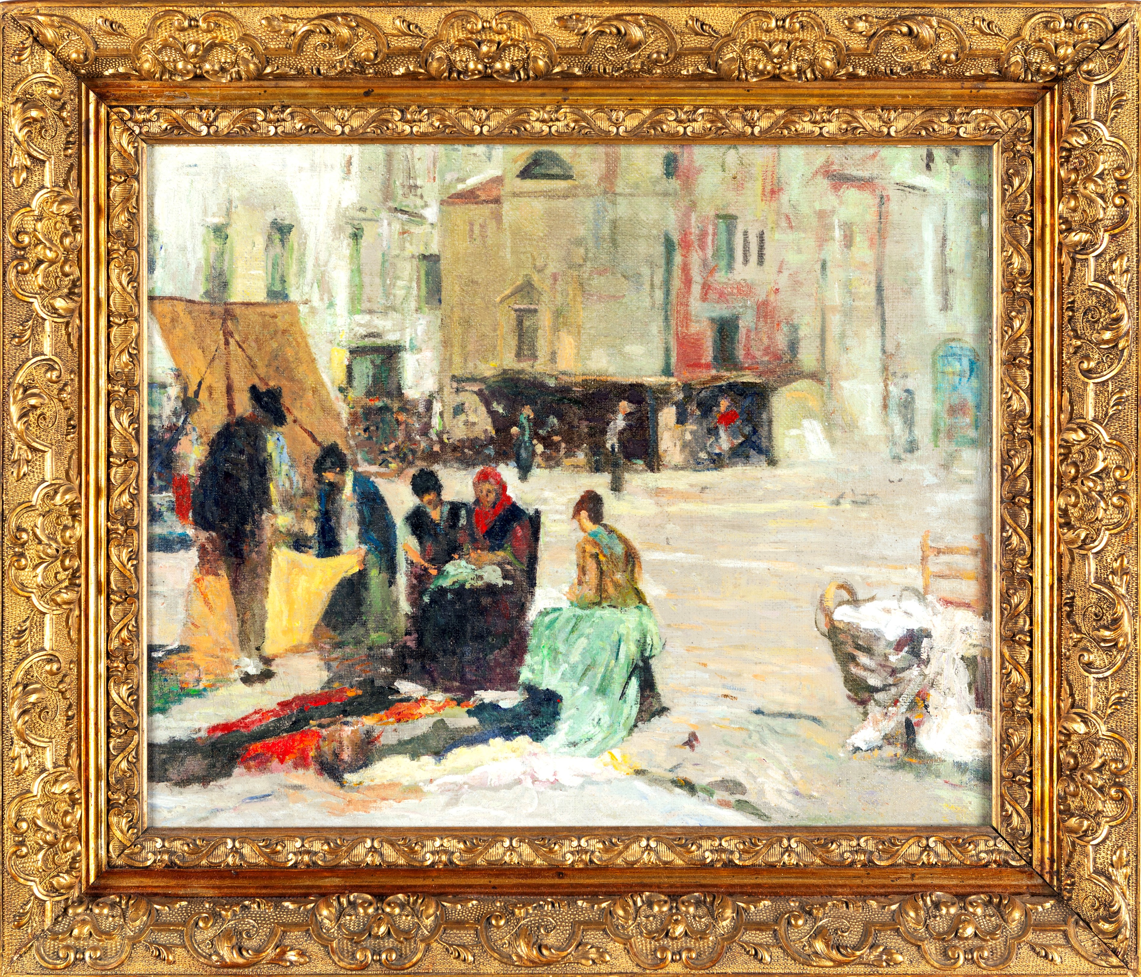 Pittore del XIX Secolo - Il Mercato di Campo San Polo