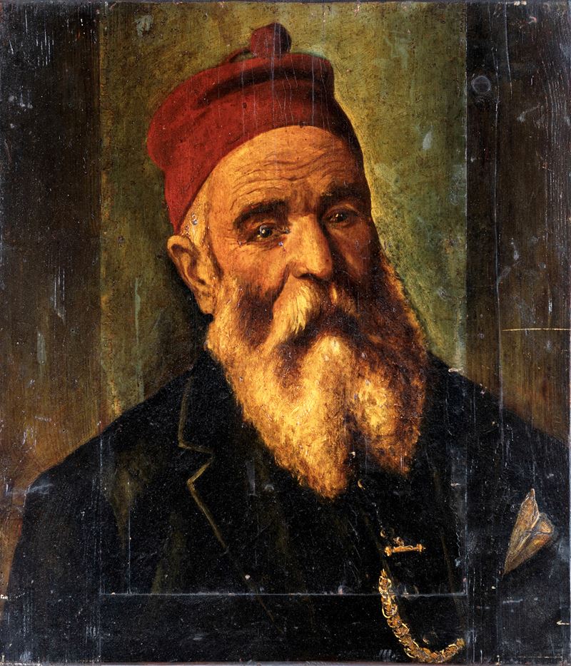 Pittore del XIX Secolo - Ritratto di Uomo con Barba