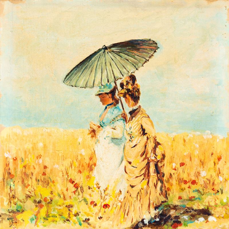 Pittore del XX Secolo - Donna con Ombrellino