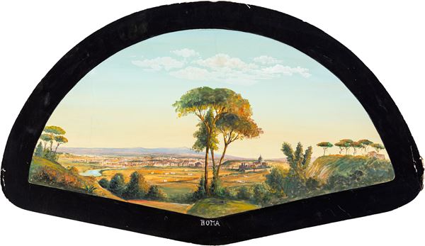 Scuola romana del XIX secolo - Veduta di Roma da Monte Mario