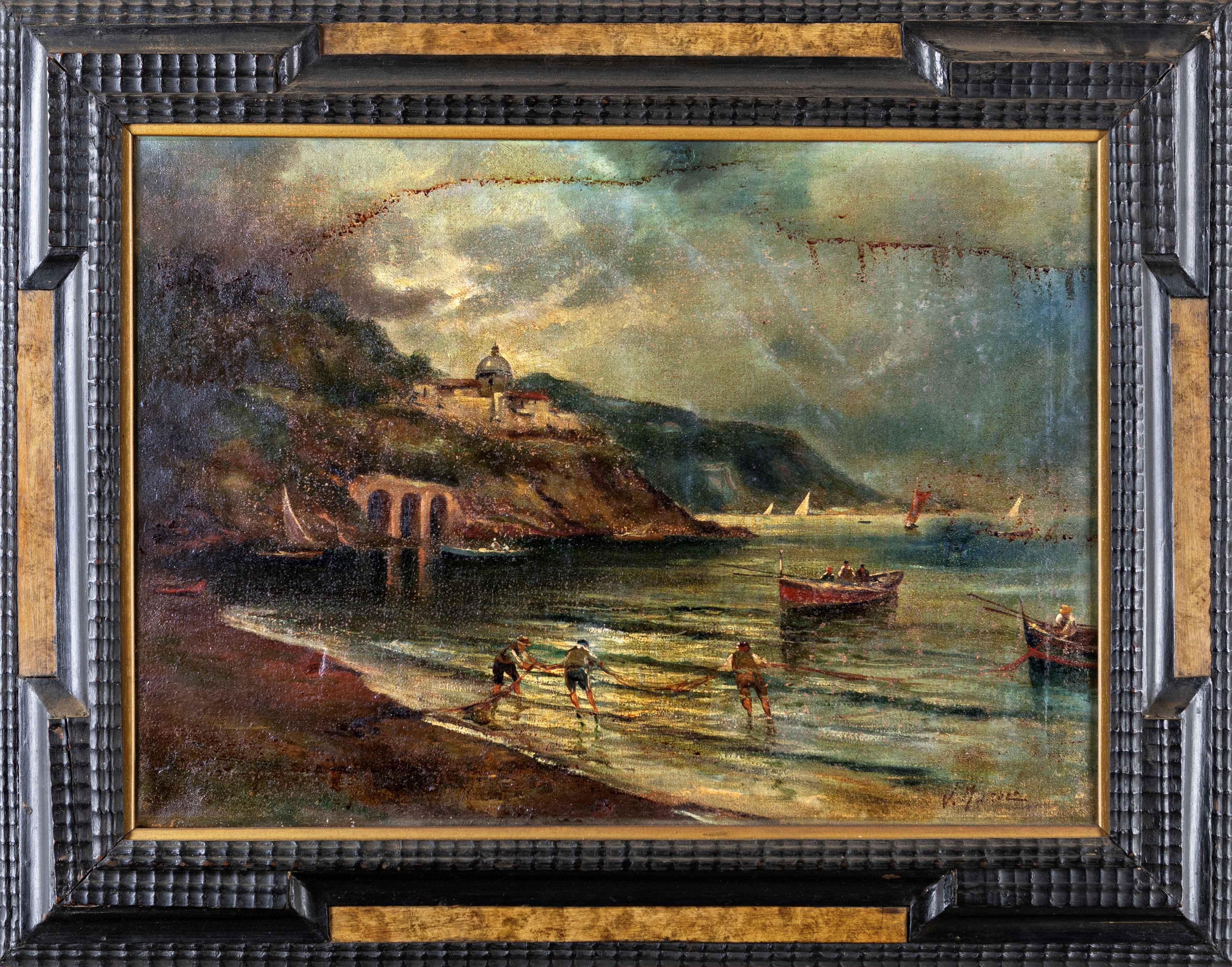 Marina con pescatori