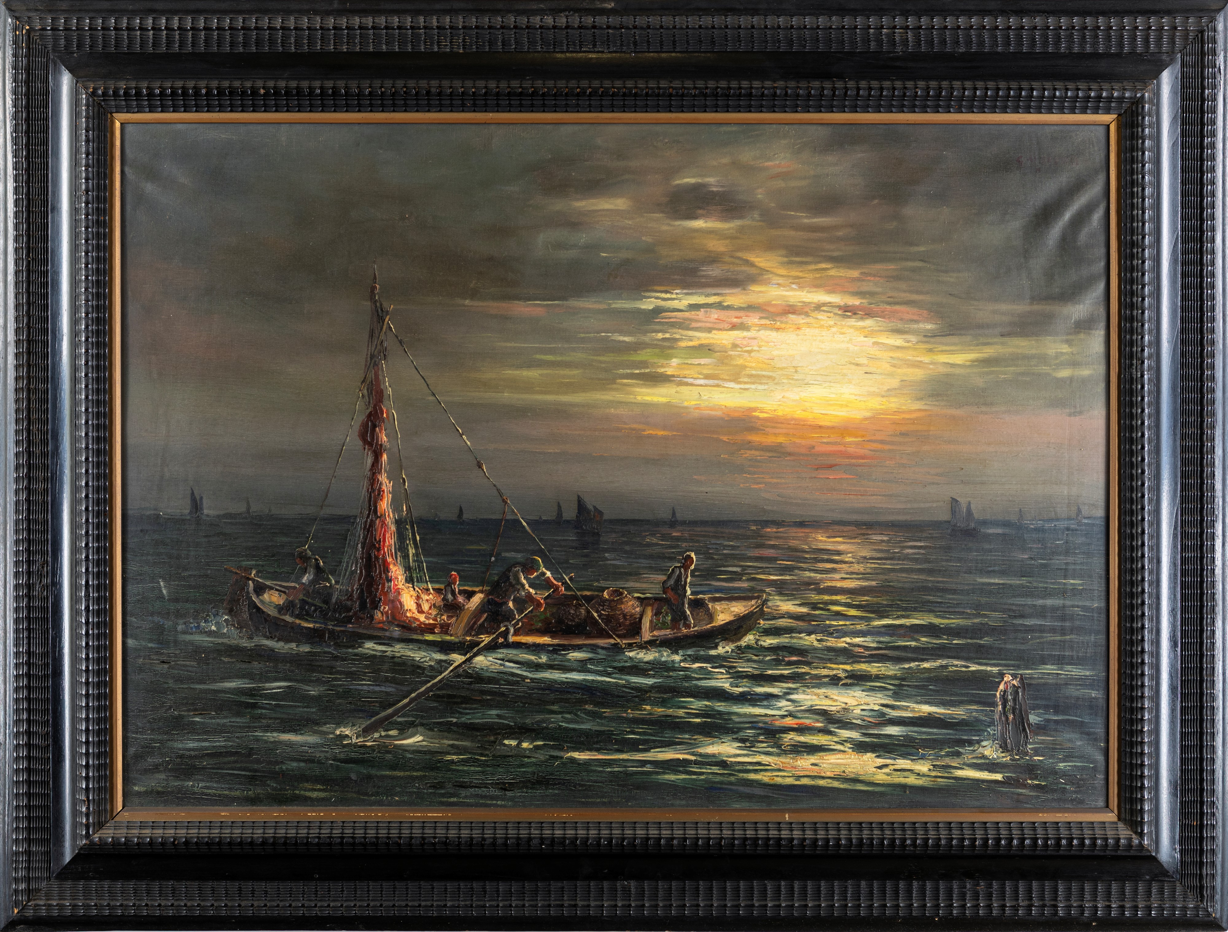 Marina con pescatori