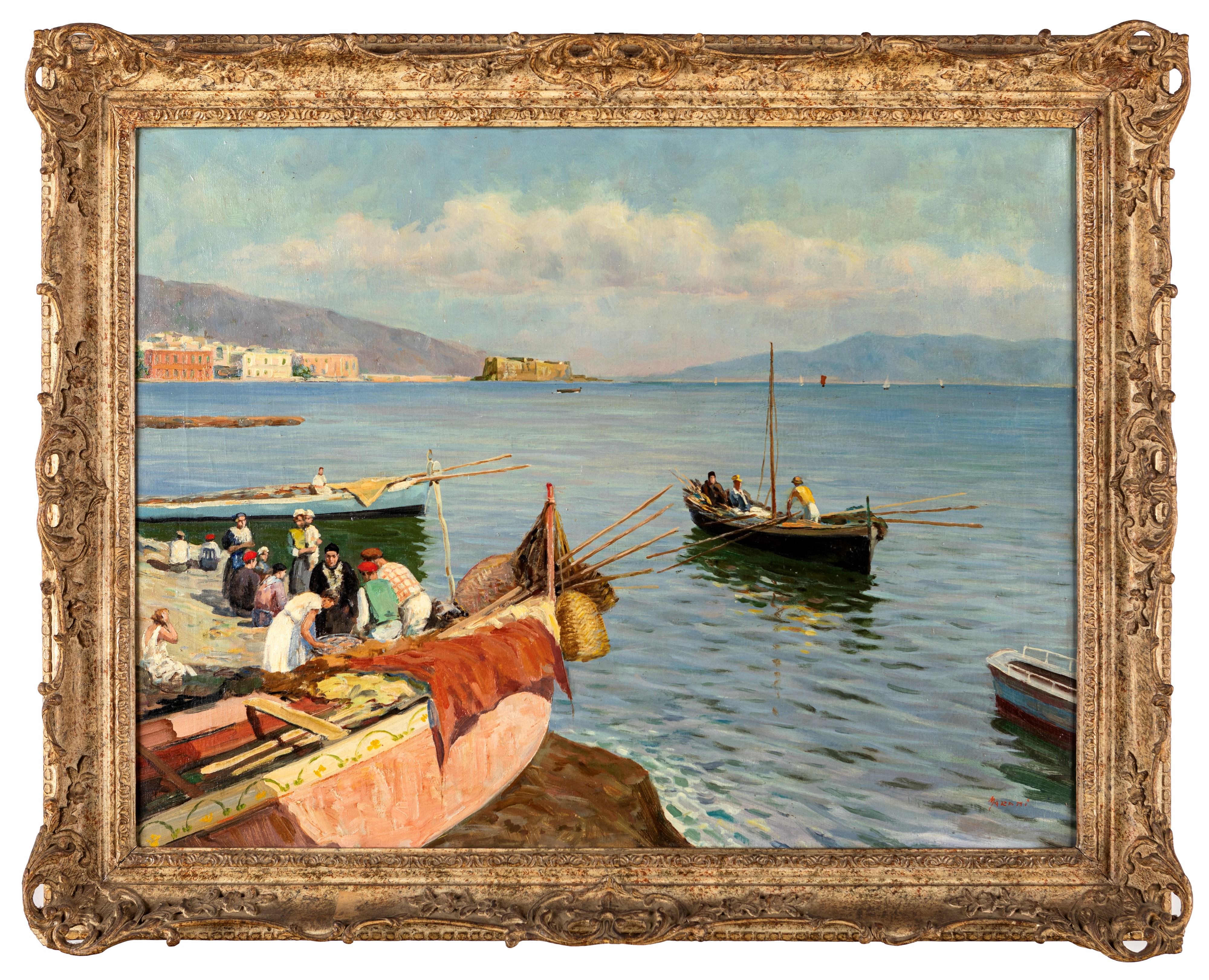 Golfo di Napoli con pescatori