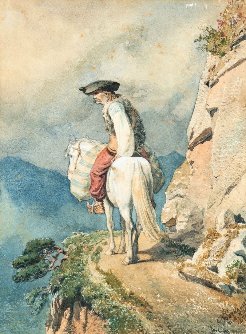 Scuola Tedesca del XIX Secolo - Viandante a Cavallo