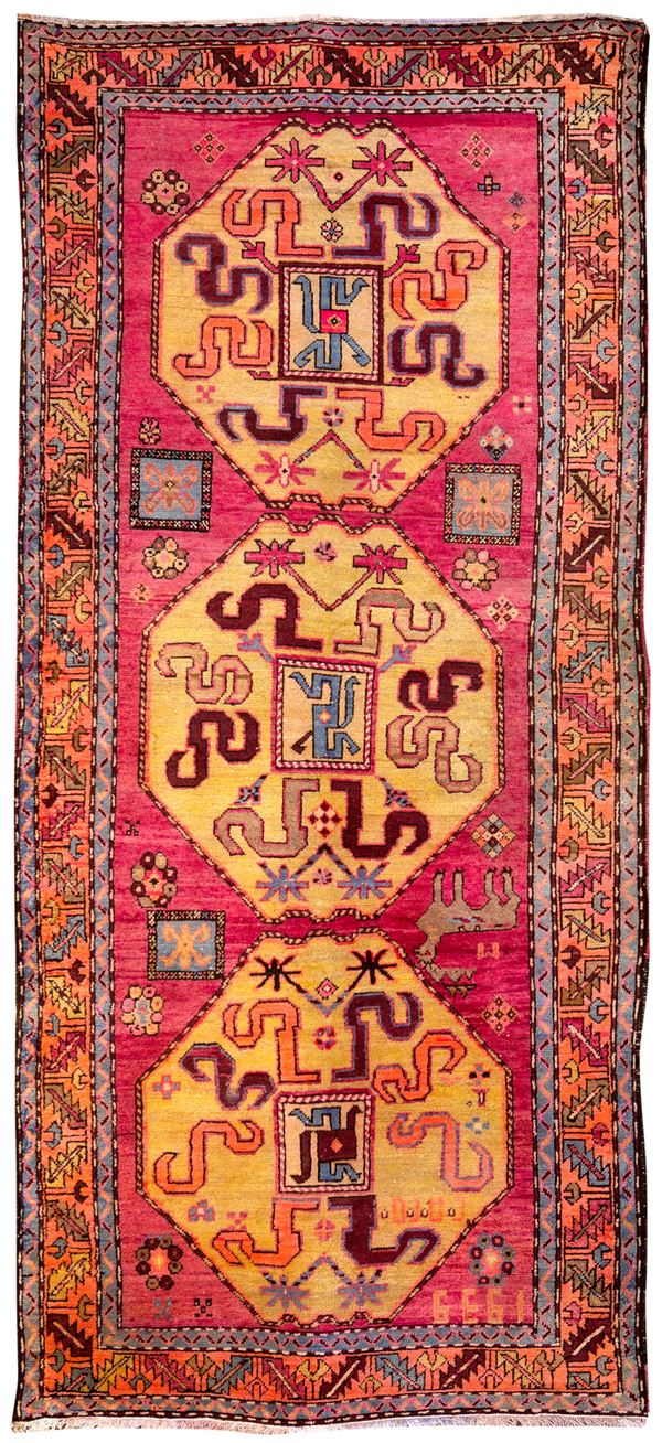 Tappeto caucasico dragon rug datato 1939