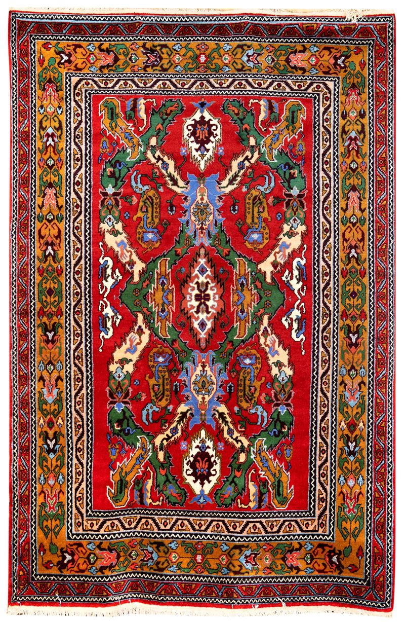 Tappeto Orientale Fondo Rosso