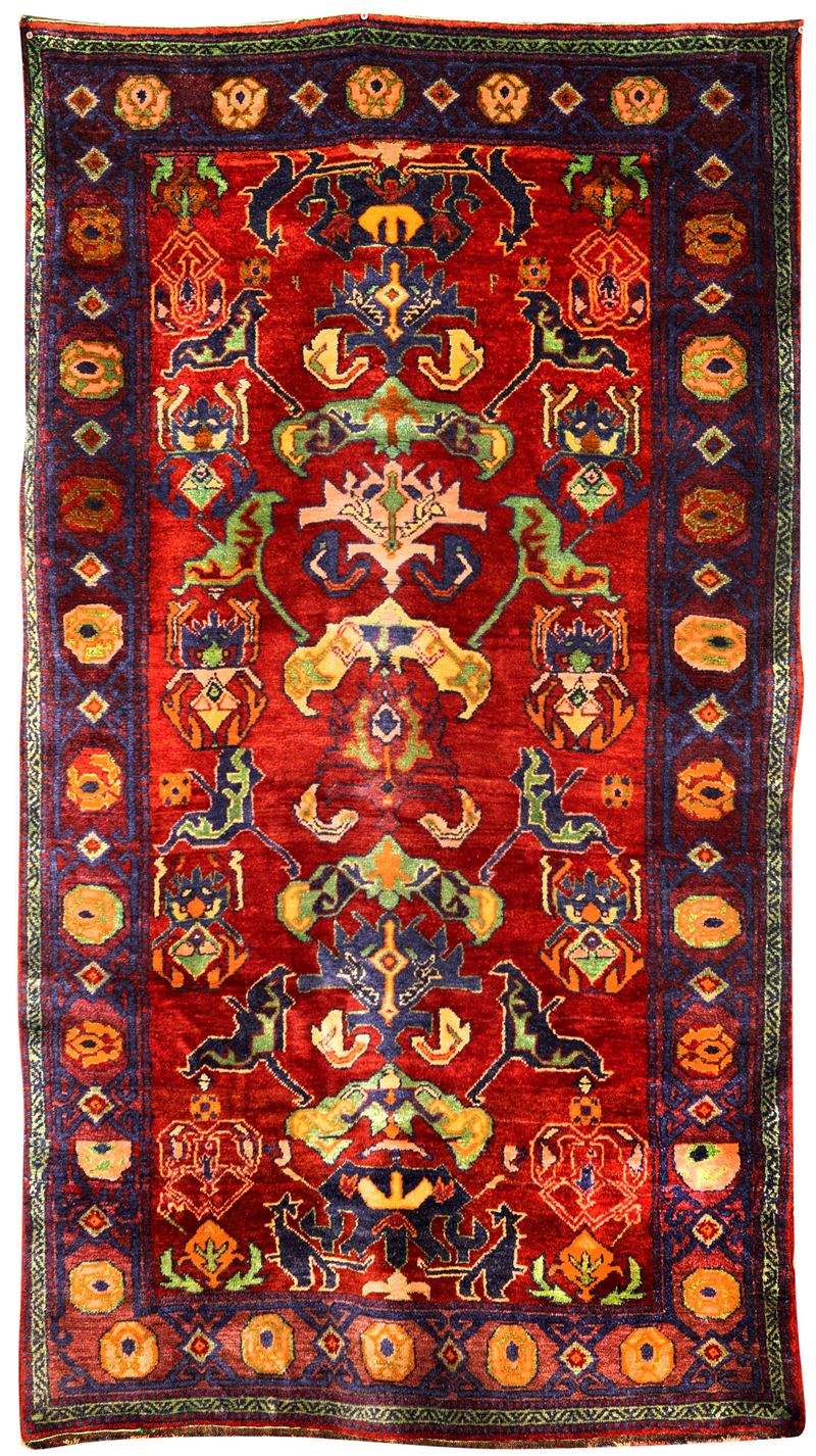 Tappeto Caucasico "dragon Rug" Fondo Rosso