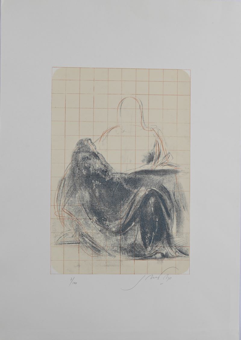 Piero Guccione - Senza Titolo (pietà Michelangelo)