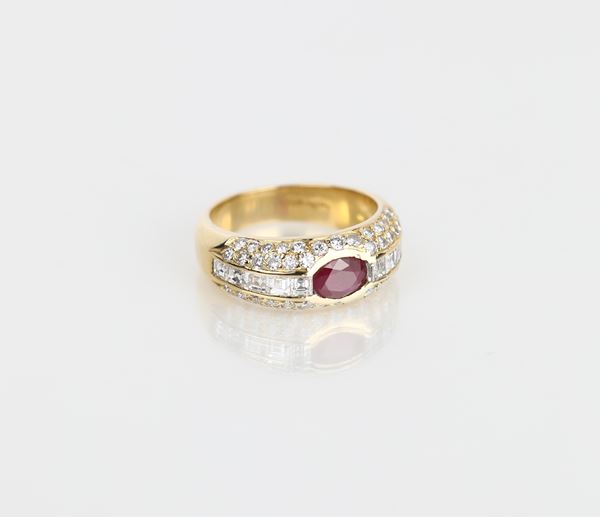 Gianni Carità, anello in oro, rubino e brillanti