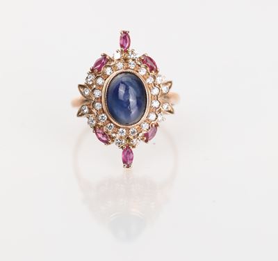 Anello in Oro, Zaffiri, Brillanti e Rubini