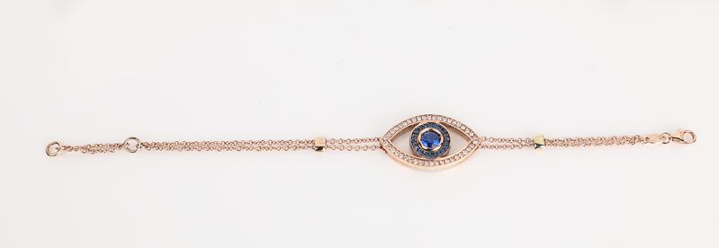 Bracciale in Oro, Brillanti e Zaffiri