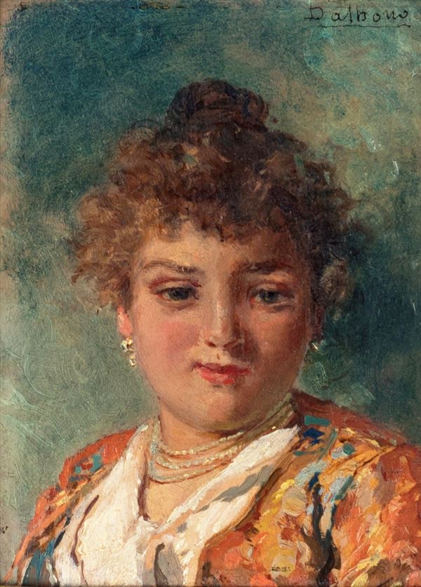 Eduardo Dalbono - Ritratto di fanciulla
