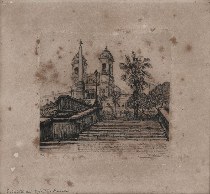 Antonio Carbonati - Trinità dei Monti a Roma 1917