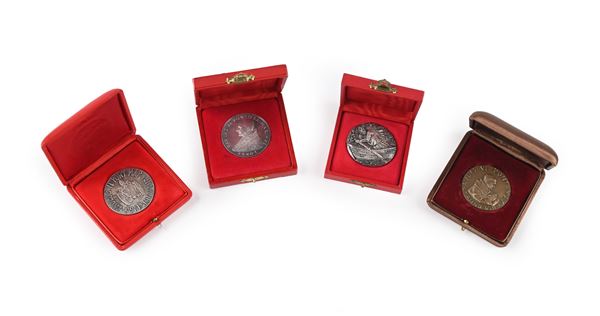 Lotto di 3 medaglie in argento di Paolo VI e 1 medaglia in bronzo di Paolo VI Città del Vaticano