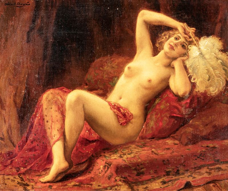 Abel-dominique Boyé - Nudo con Ventaglio