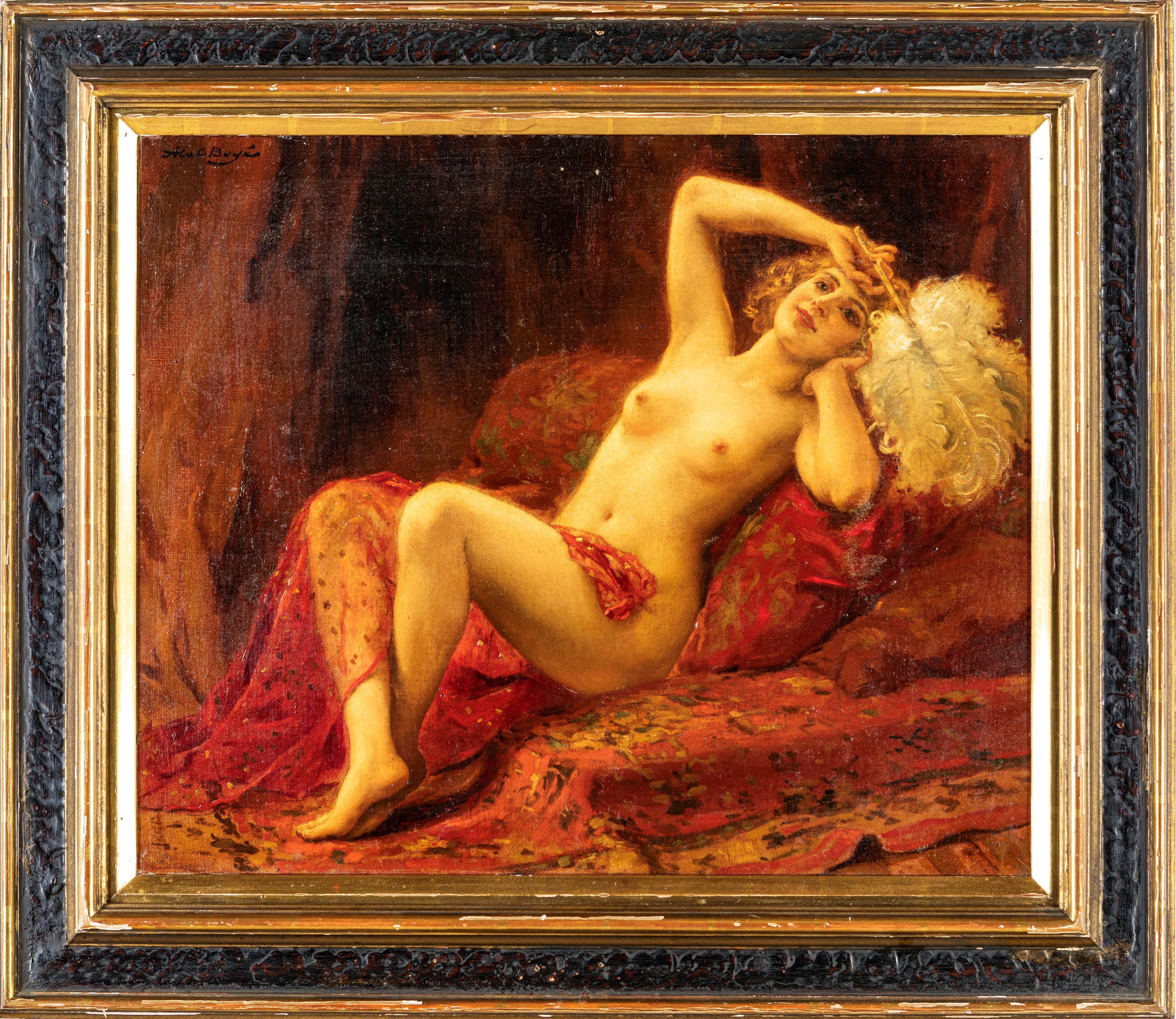 Abel-dominique Boyé - Nudo con Ventaglio