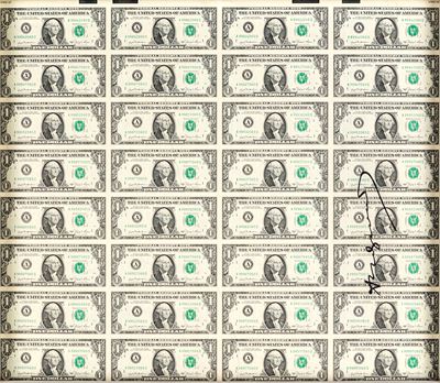 32 Times One Dollar Bill