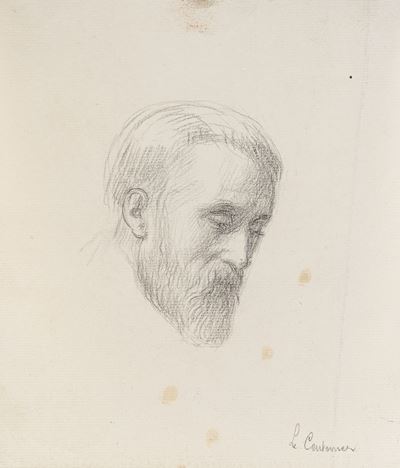 Studio di volto maschile, matita su carta