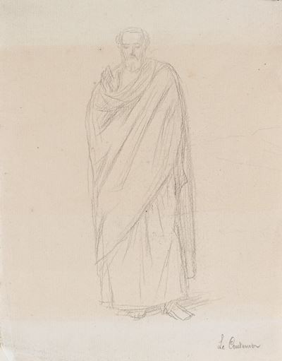 Studio di Apostolo (Disegno preparatorio per Le Centenier), matita su carta