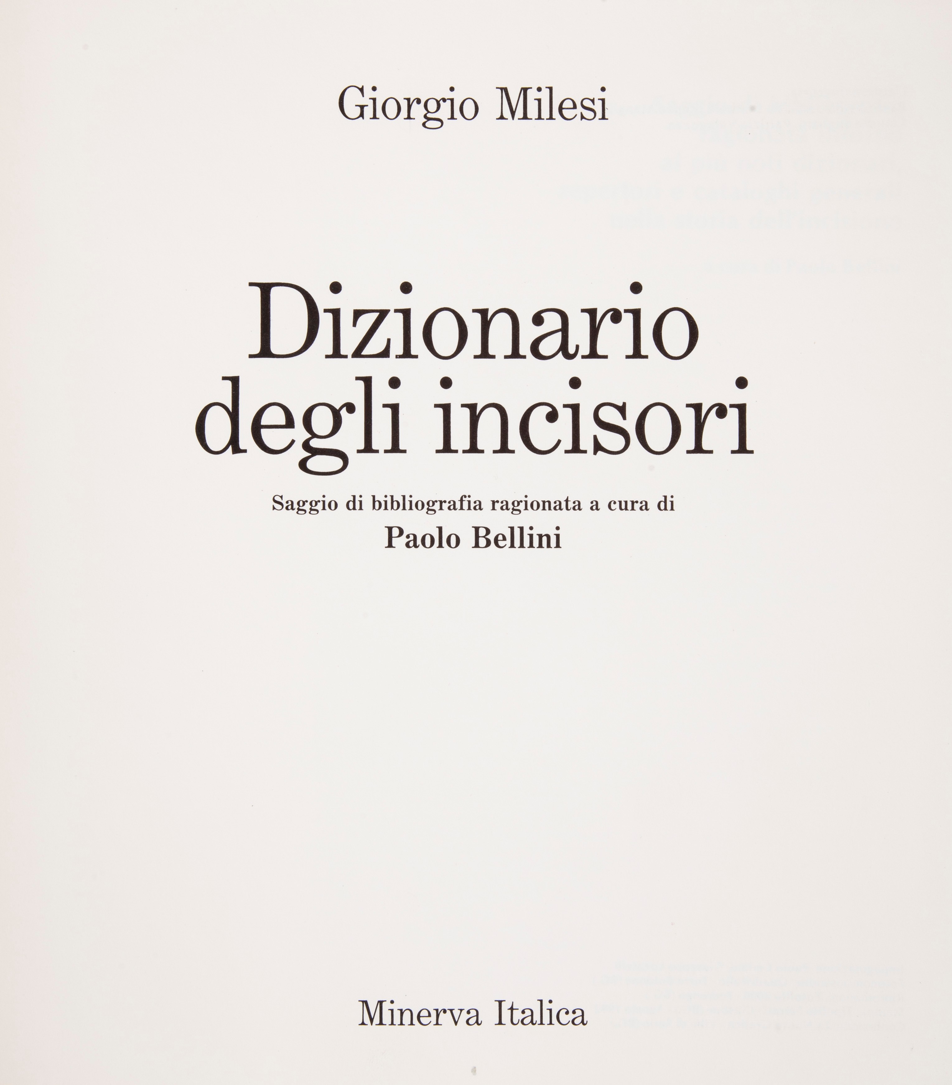 Giorgio Milesi - Dizionario degli Incisori a Cura di Paolo Bellini