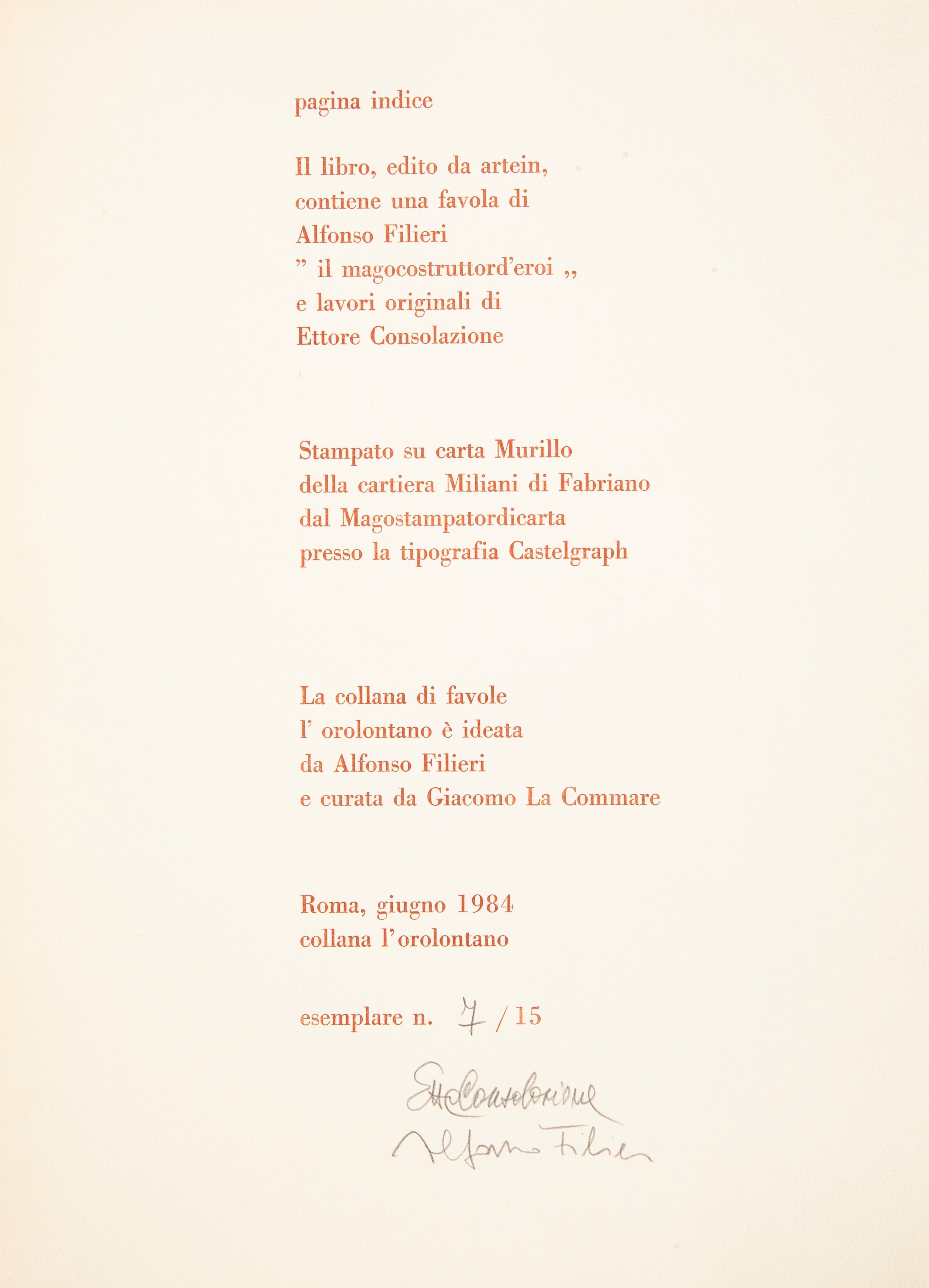 Il Magocostruttord'eroi Favola di Alfonso Filieri Immagini di Ettore Consolazione Esemplare 7 di ...