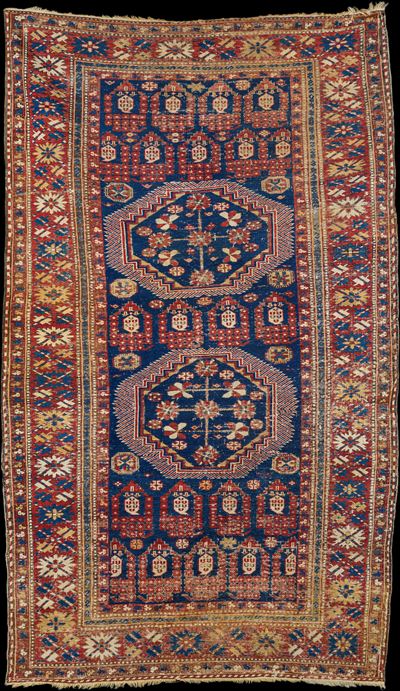Tappeto Caucasico Blu e Rosso