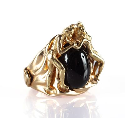 Anello in Oro Scultura e Onice