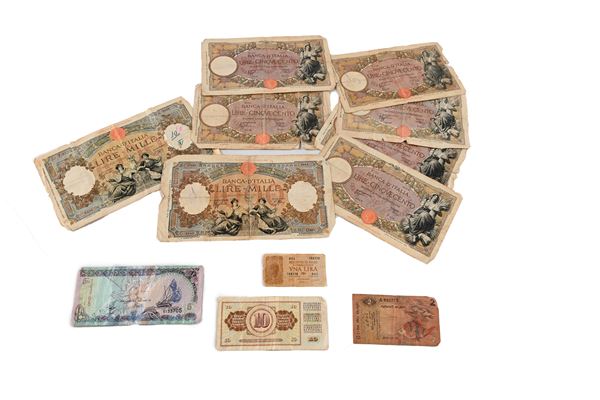 Lotto 6 pezzi 500 Lire Carpanesi Mietitrice (12.01.1935; 21.10.1938; 27.02.1940; 22.11.1940; 15.07.1941; 23.08.1943) e 2 pezzi 1000 Lire Carpanesi Repubbliche Marinare (Retro Fascio 13.02.1943; Retro BI 08.10.1943) Regno d'Italia  - Asta Numismatica - Casa d'Aste Arcadia