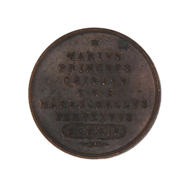 Vaticano - Medaglia in bronzo della Sede Vacante 1914. Maresciallo del Conclave Mario Chigi
