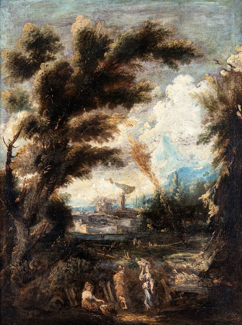 Antonio Francesco Peruzzini - Paesaggio con Figure