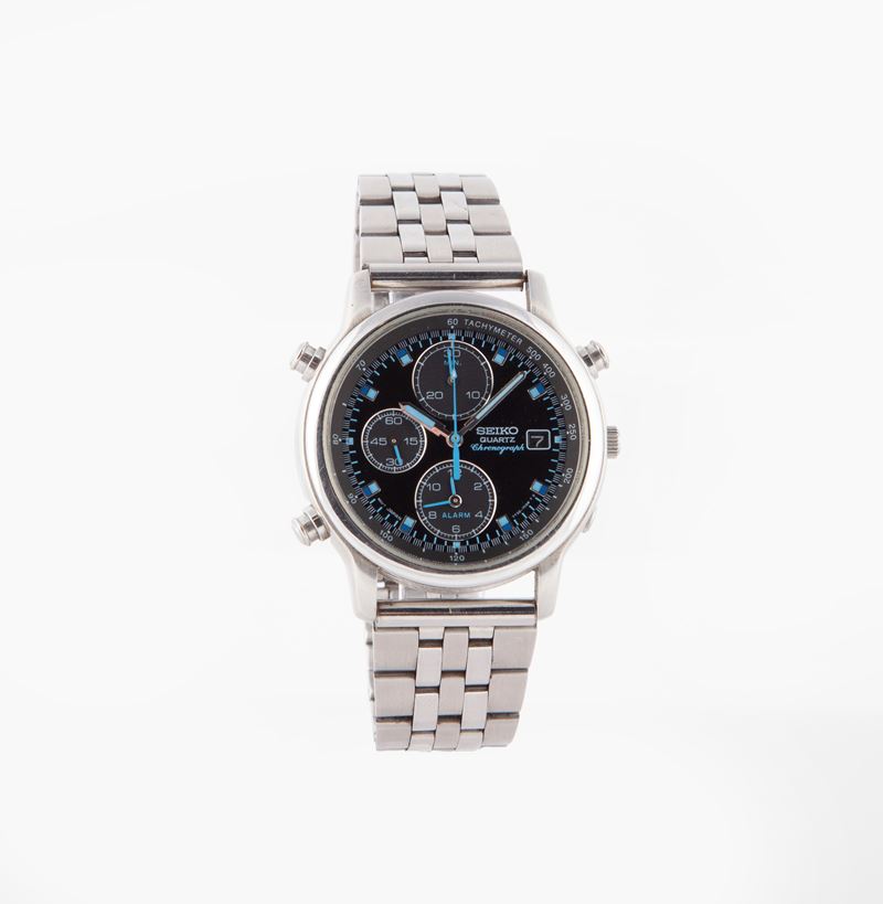 Seiko Quartz Chronograph 7T32-7B80 - Orologio cronografo da polso al quarzo da uomo con sveglia e...