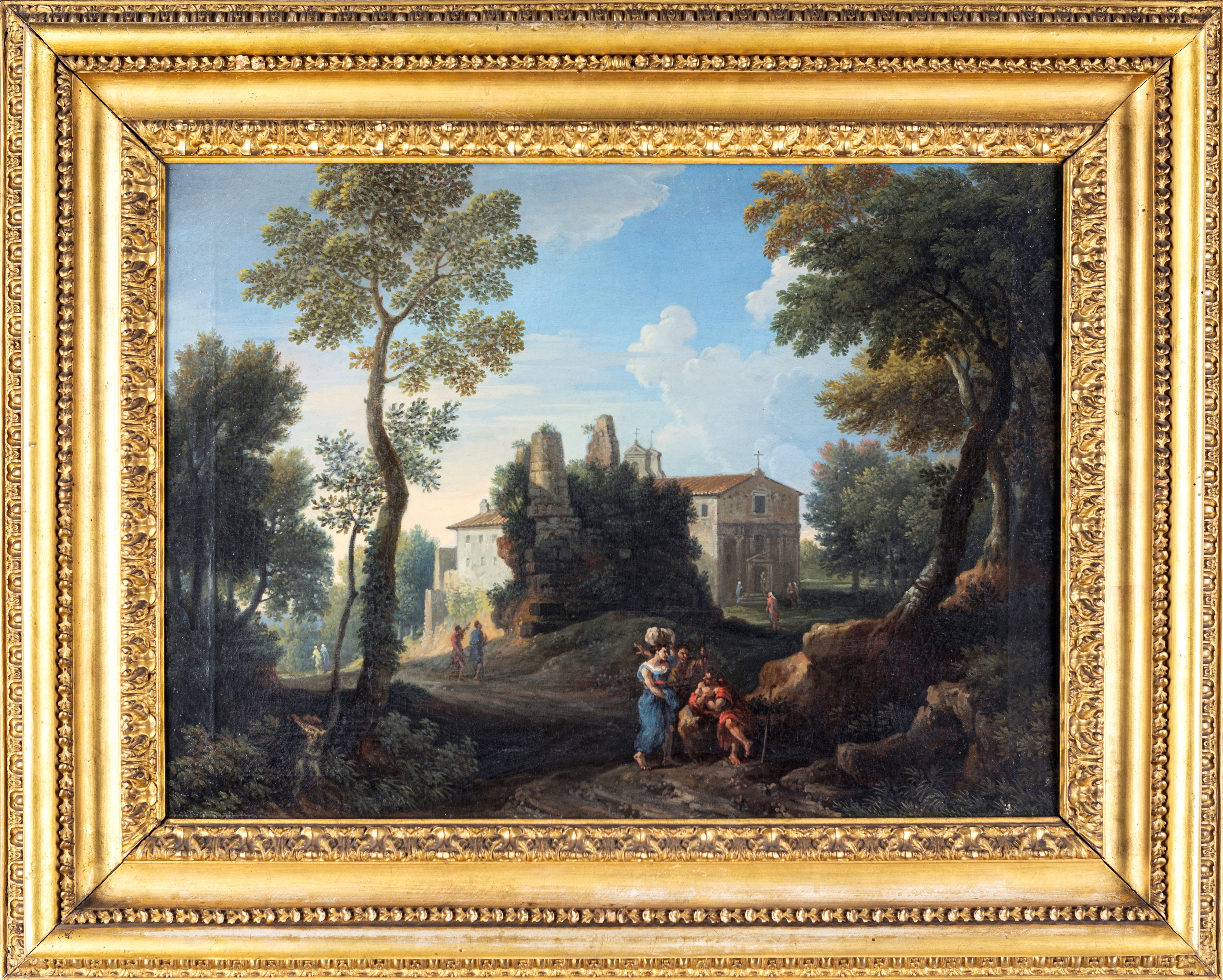 Jan Frans Van Bloemen Detto L'orizzonte - Paesaggio con Chiesa
