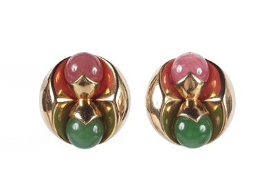 Bulgari Orecchini in Oro, Crisoprasio e Rodocrasite