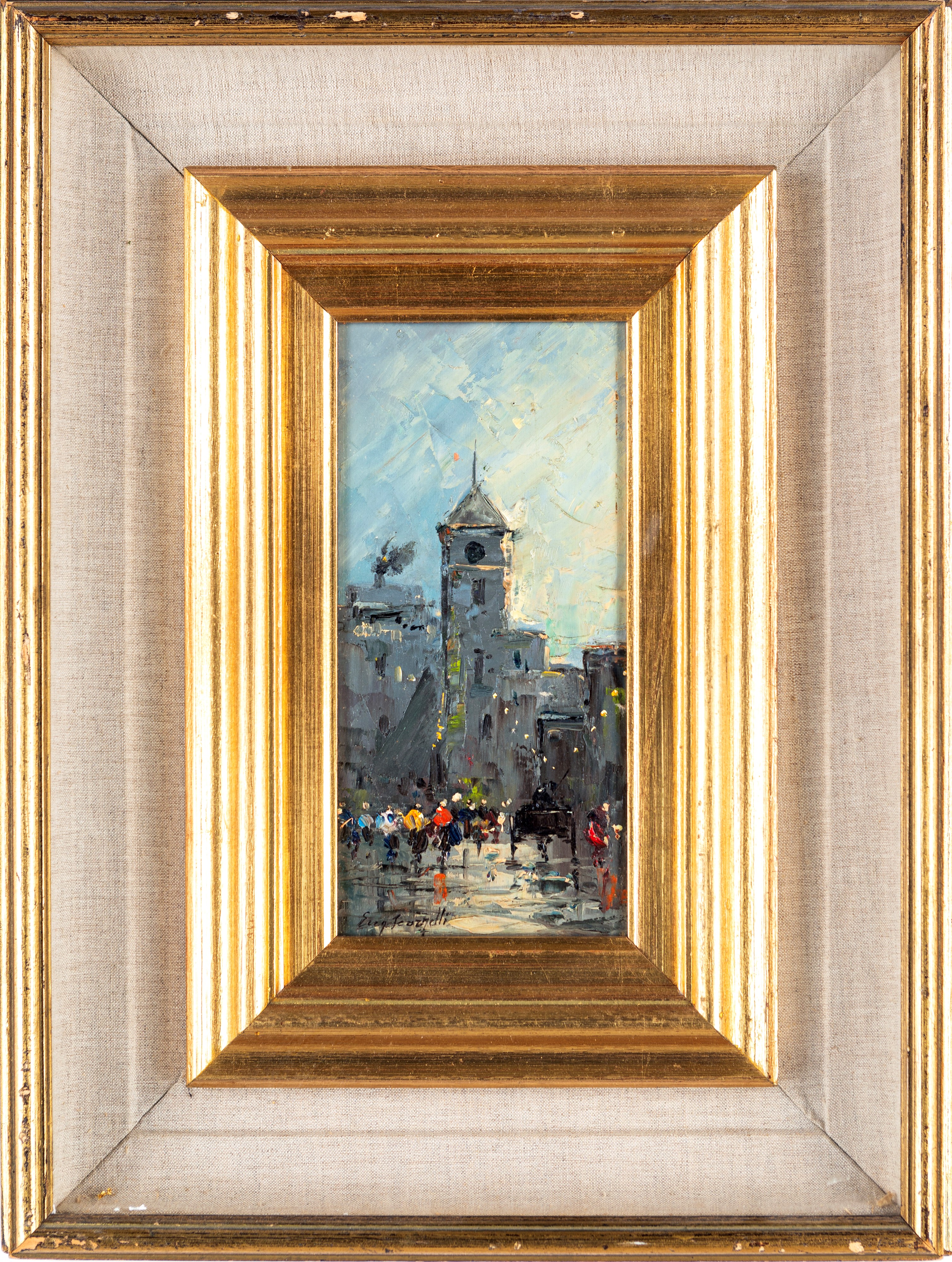 Scorcio di paese con figure