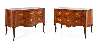 Coppia di Cassettoni a Marqueterie Geometrica, Italia Centrale, Fine del XVIII Secolo