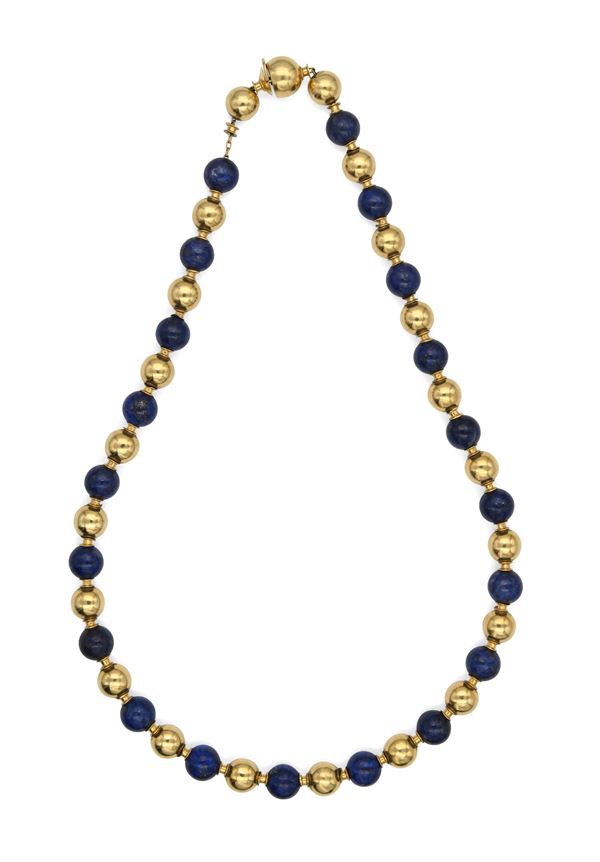 Collana in oro e lapislazzuli