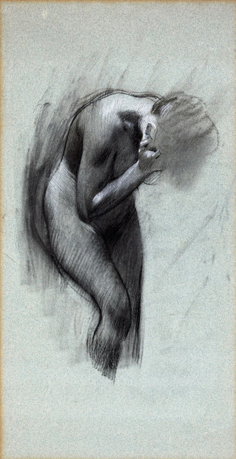 Adolf Hirémy-hirschl - Studio per un Personaggio delle Anime Dannate (donna dai Capelli Rossi) de...