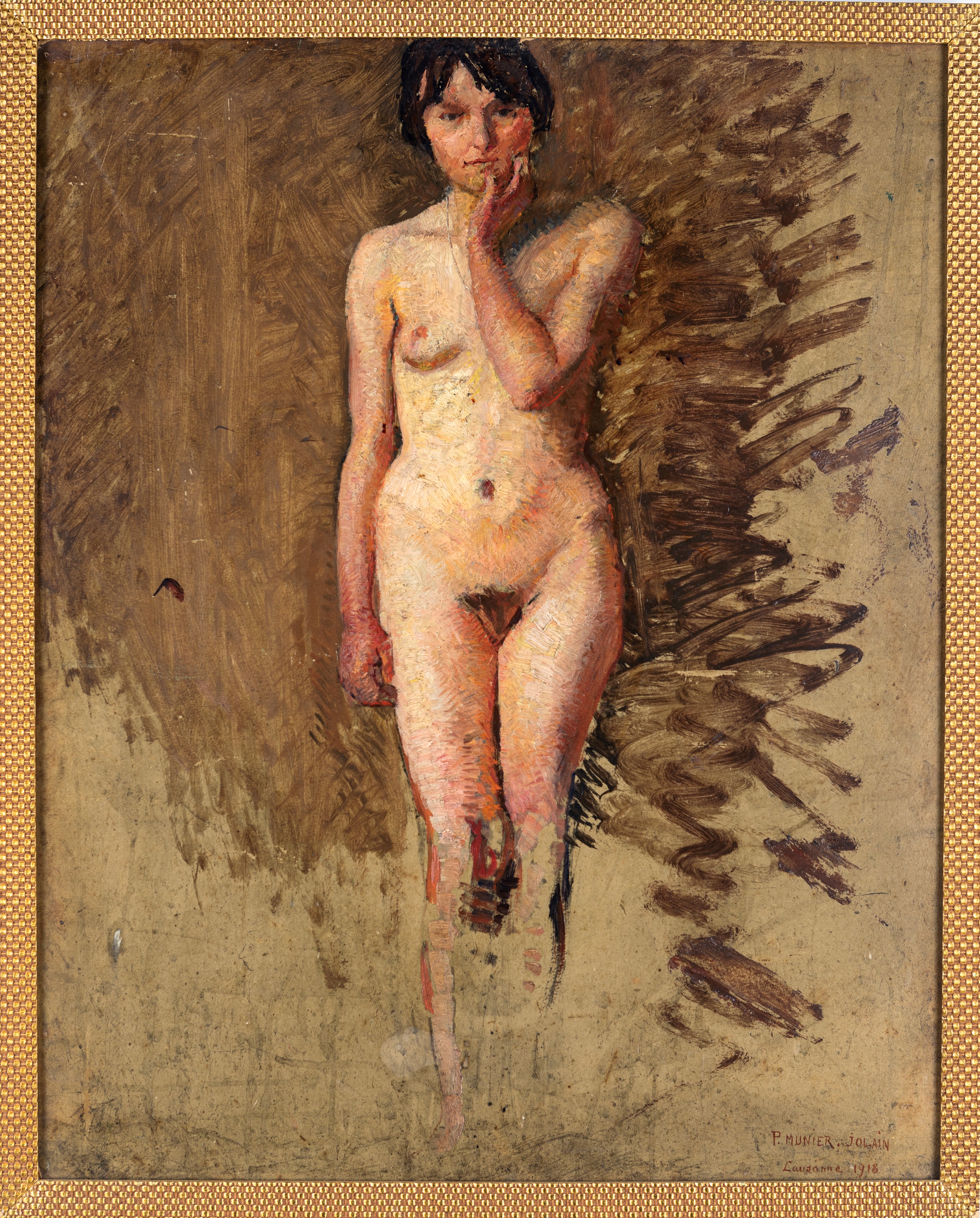 Pierre Munier-jolain - Nudo Femminile Stante (recto); Nodo Femminile Seduto (verso)